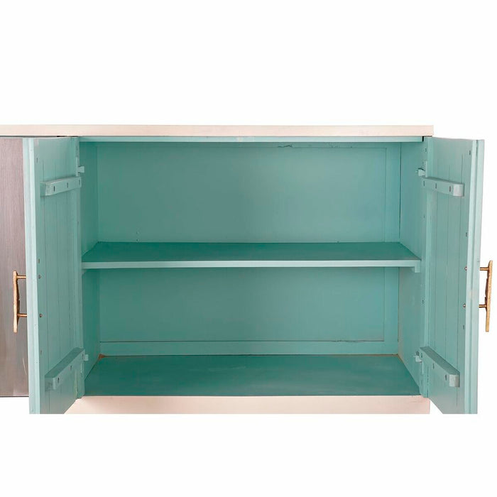Servantă DKD Home Decor Turquoise Bej Metal Lemn (180 x 50 x 85 cm)