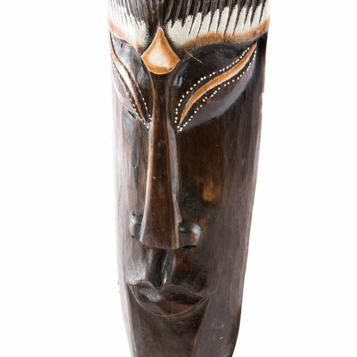 Decorațiune de Perete DKD Home Decor Bej Colonial Maro închis Mască 15 x 6 x 100 cm (3 Piese)