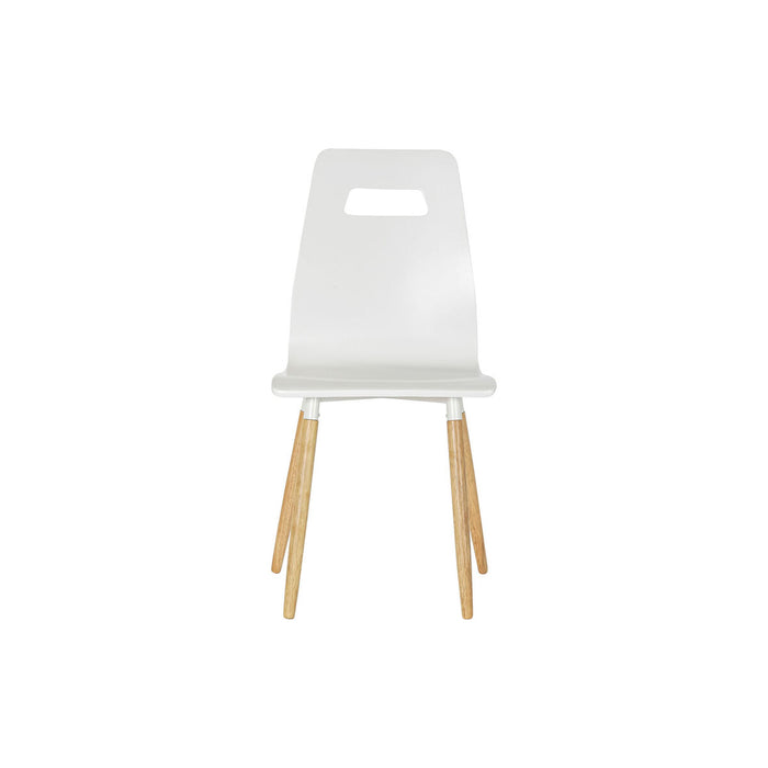 Scaun de Sufragerie DKD Home Decor 43 x 50 x 88 cm Lemn Alb Cauciuc Maro Deschis