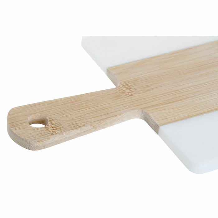 Masă de tăiat DKD Home Decor Alb Natural Bambus Marmură Plastic Dreptunghiular 38 x 18 x 1 cm