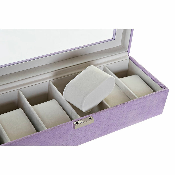 Casetă de Bijuterii DKD Home Decor 8424001859894 33 x 11 x 9 cm Geam Liliachiu Poliuretan