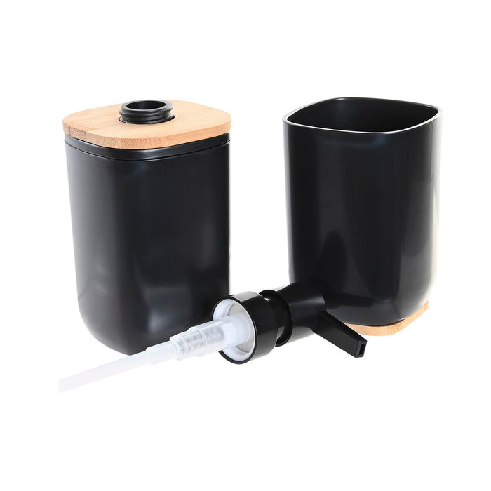 Set de Baie DKD Home Decor 8,50 x 8,50 x 37 cm Natural Negru