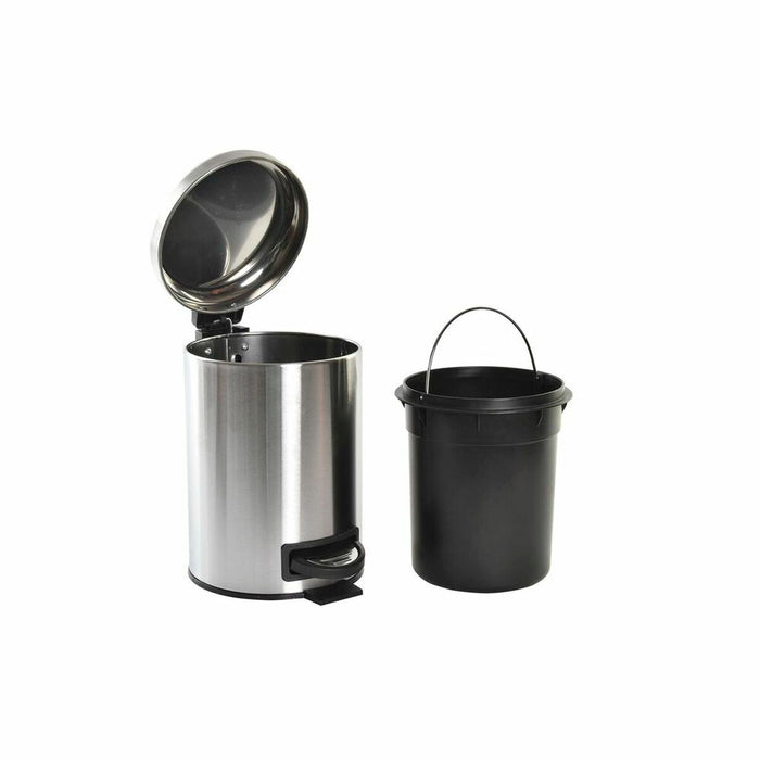 Pubelă DKD Home Decor Băi Argintiu Oțel Bazic 3 L 23 x 17,50 x 25 cm