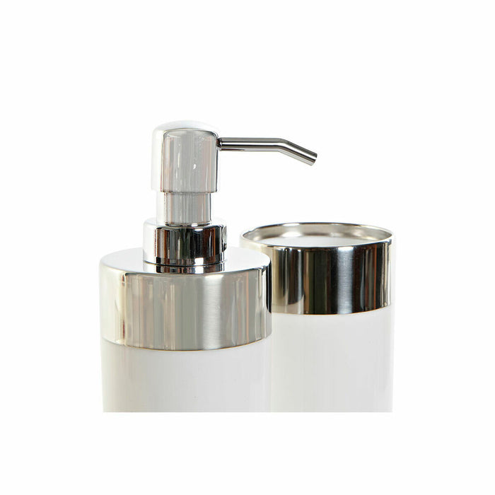 Set de Baie DKD Home Decor Alb Argintiu Aluminiu polistiren 6,6 x 6,6 x 16,2 cm