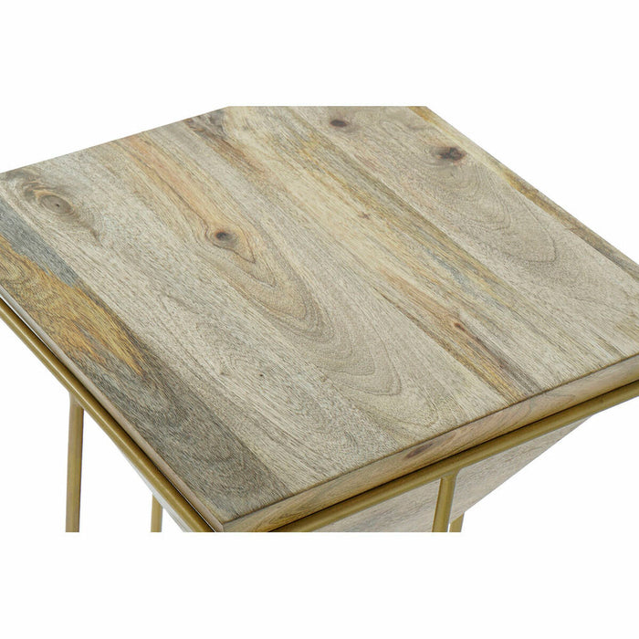 Masa laterală DKD Home Decor Metal Lemn de mango (40 x 40 x 45 cm)