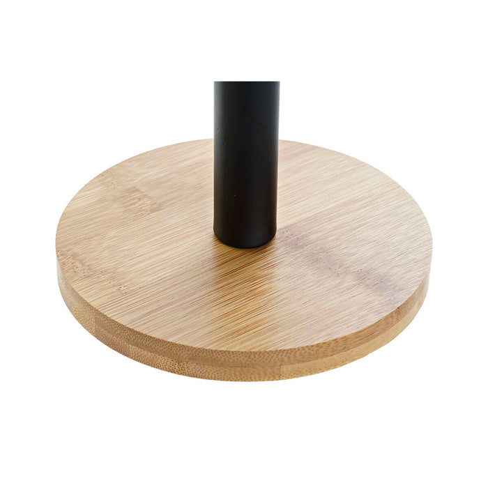 Suport pentru hârtie de bucătărie DKD Home Decor Negru Natural Bambus Oțel inoxidabil 15 x 15 x 34 cm