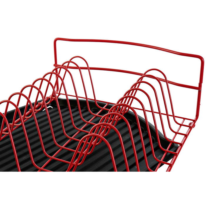 Scurgător de Vase pentru Chiuvetă DKD Home Decor Negru Roșu Metal polipropilenă 47,5 x 26,5 x 11 cm