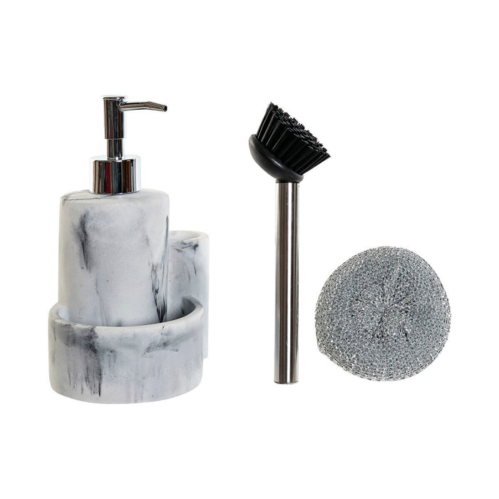Dozator de Săpun DKD Home Decor Alb Rășină Oțel inoxidabil 12,6 x 11,4 x 18,6 cm