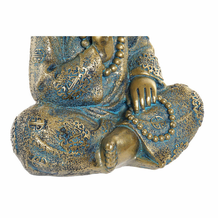 Figură Decorativă DKD Home Decor Albastru Multicolor Auriu* Călugăr Oriental 17 x 13,6 x 21,8 cm