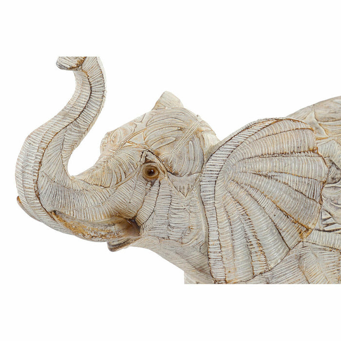 Figură Decorativă DKD Home Decor 27 x 12 x 24,5 cm Elefant Bej Colonial murat