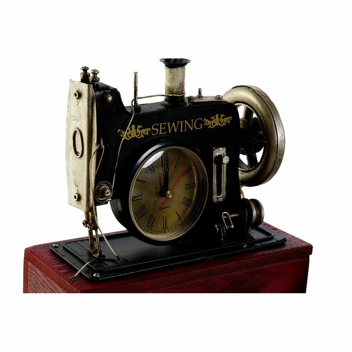 Stolní hodiny DKD Home Decor 23 x 12 x 24 cm Roșu Negru Albastru Metal Vintage Lemn MDF (2 Unități)
