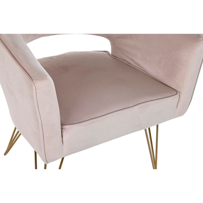 Fotoliu DKD Home Decor 70 x 65 x 74 cm Auriu* Metal Plastic Roz deschis