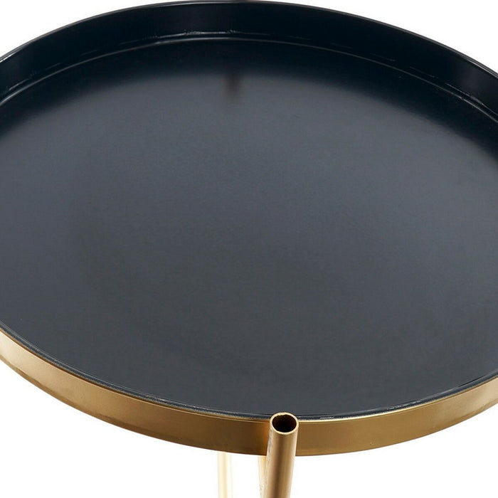 Masa laterală DKD Home Decor Auriu* Metal Bleumarin (40 x 40 x 50 cm)