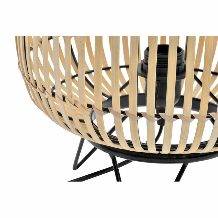Lampă de masă DKD Home Decor Negru Metal Maro Bambus (30 x 30 x 40.5 cm)