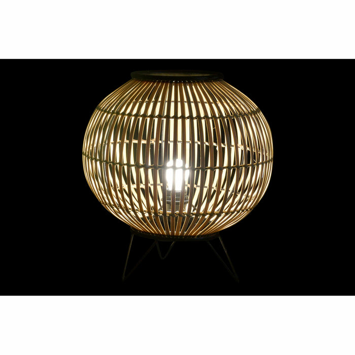 Lampă de masă DKD Home Decor Negru Metal Maro Bambus (36 x 36 x 37 cm)