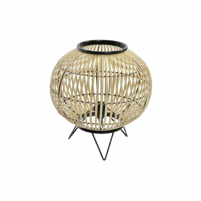 Lampă de masă DKD Home Decor Negru Metal Maro Bambus (36 x 36 x 37 cm)