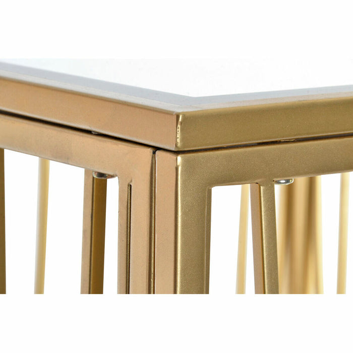 Masa laterală DKD Home Decor Oglindă Auriu* Metal MDF (57 x 57 x 52 cm)