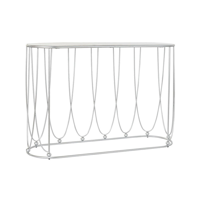 Consolă DKD Home Decor Argintiu Metal Alb Marmură 115 x 35 x 78 cm