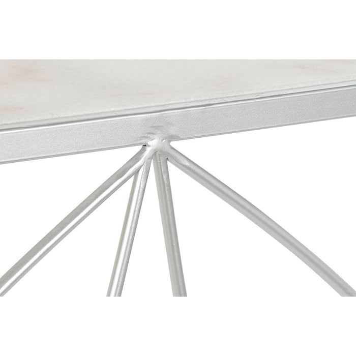 Consolă DKD Home Decor Alb Argintiu Metal Marmură 100 x 33 x 78 cm