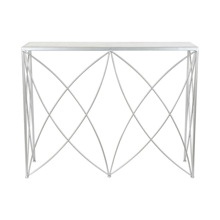 Consolă DKD Home Decor Alb Argintiu Metal Marmură 100 x 33 x 78 cm