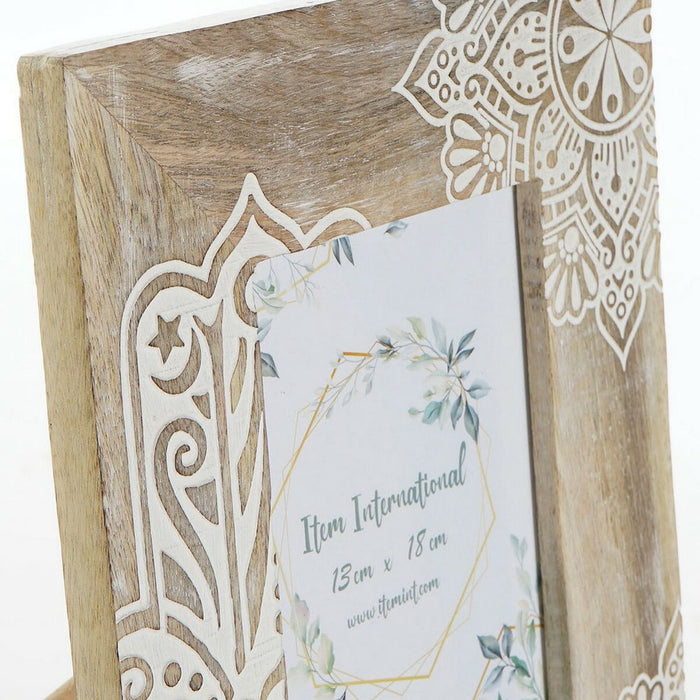 Ramă Foto DKD Home Decor Maro Lemn Plastic Lemn de mango Indian 23 x 2 x 28 cm