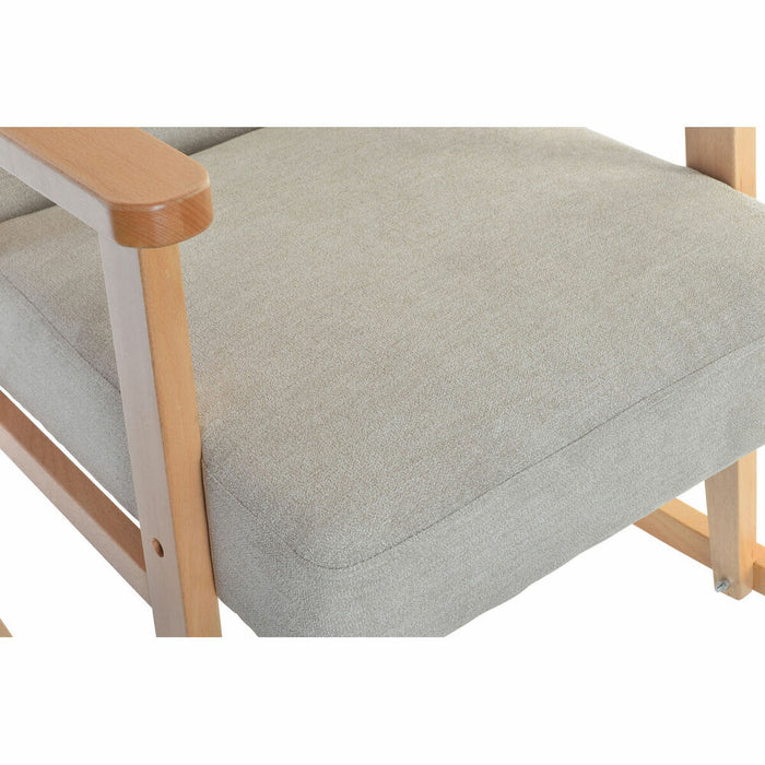 Scaun Balansoar DKD Home Decor Bej Natural Lemn Fag Plastic Lemn MDF 81 x 58 x 90 cm