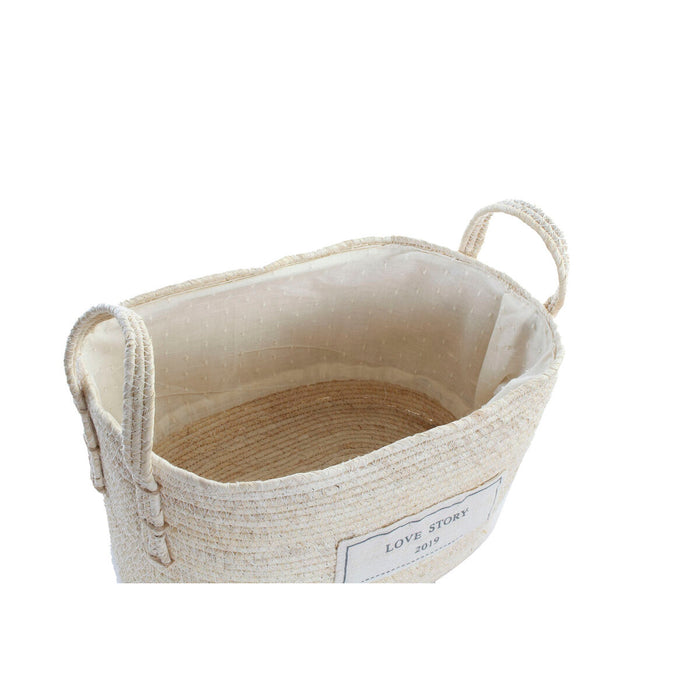 Set de Coșuri DKD Home Decor Bumbac Fibră (34 x 23 x 20 cm)