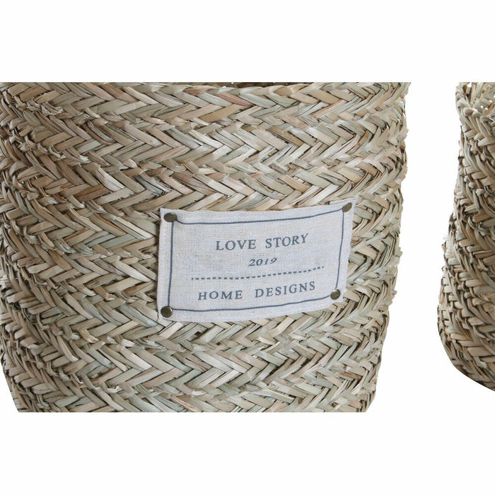 Set de Coșuri DKD Home Decor Fibră (37 x 37 x 34 cm)