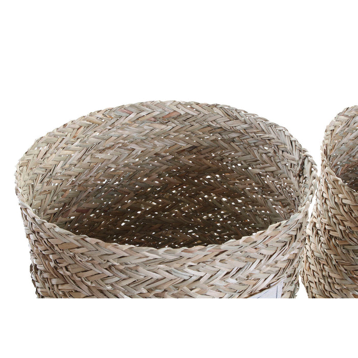 Set de Coșuri DKD Home Decor Fibră (37 x 37 x 34 cm)