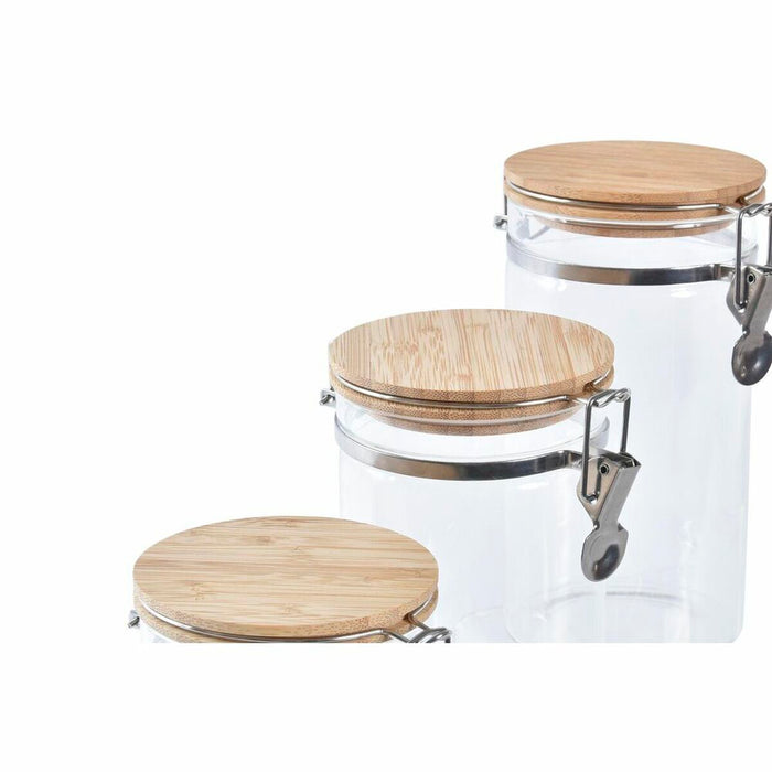 Set de 3 tuburi DKD Home Decor Transparent Natural 14 x 10 x 26,3 cm