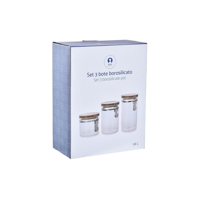 Set de 3 tuburi DKD Home Decor Transparent Natural 14 x 10 x 26,3 cm