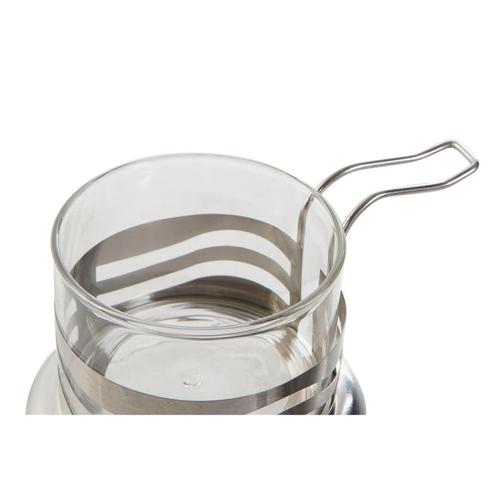 Zaharniță DKD Home Decor Bazic Argintiu Oțel inoxidabil Geam 15 x 10,5 x 10 cm