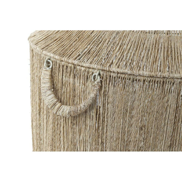 Set de Coșuri DKD Home Decor Maro Multicolor Natural Iută Metal Boho 51 x 51 x 48 cm