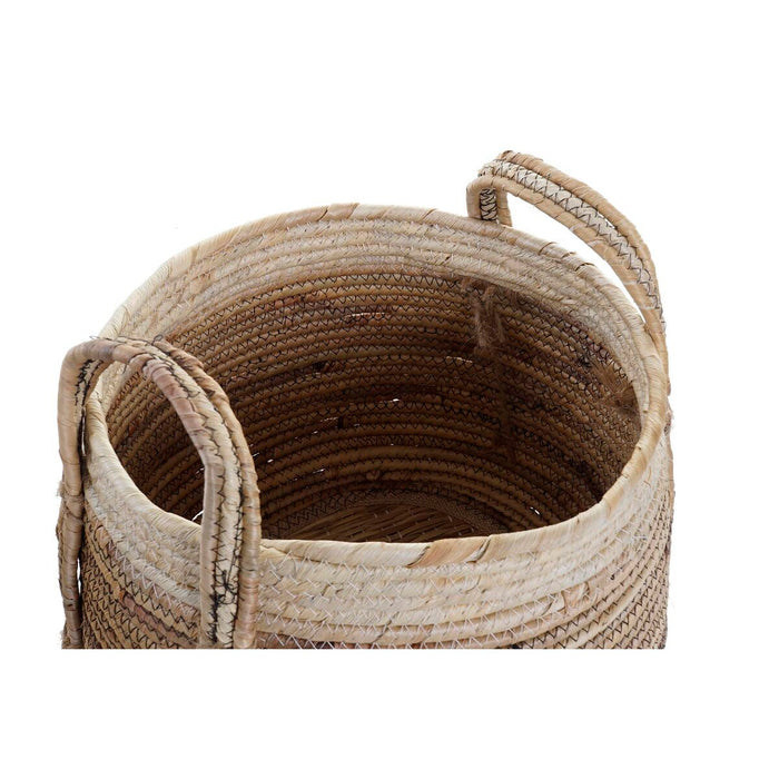 Set de Coșuri DKD Home Decor Tropical Fibră naturală Stuf (40 x 40 x 29 cm)