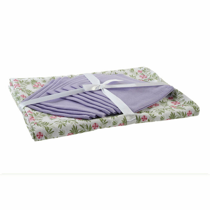 Față de masă și șervete DKD Home Decor 150 x 250 x 0,5 cm Alb Verde