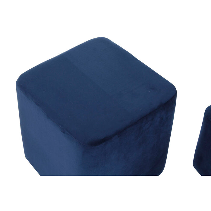 Suport pentru Picioare DKD Home Decor Bleumarin Roz deschis Lemn Plastic Кадифе Urban 36 x 36 x 35 cm (2 Unități)