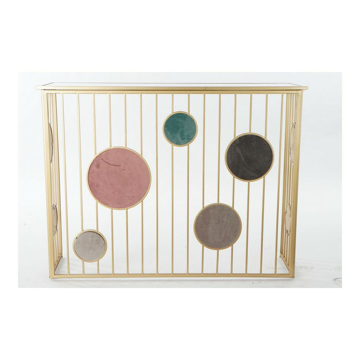 Consolă DKD Home Decor Roz Auriu* Metal Cercuri (120 x 36 x 90 cm)