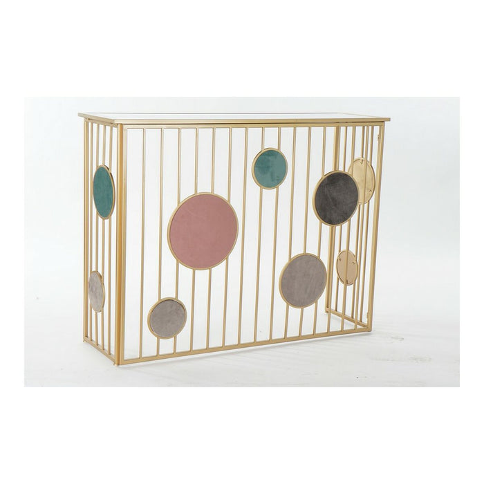 Consolă DKD Home Decor Roz Auriu* Metal Cercuri (120 x 36 x 90 cm)