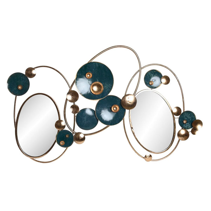 Decorațiune de Perete DKD Home Decor Oglindă Auriu* Metal Verde (123 x 6.4 x 78 cm)