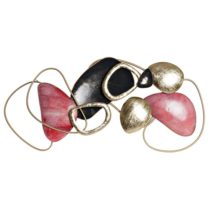 Decorațiune de Perete DKD Home Decor Roșu Auriu* Metal (105.4 x 8.3 x 50.2 cm)