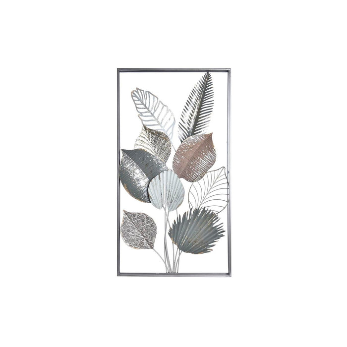 Decorațiune de Perete DKD Home Decor Verde Bej Multicolor Auriu* Frunza a unei plante Shabby Chic 50 x 8 x 91 cm
