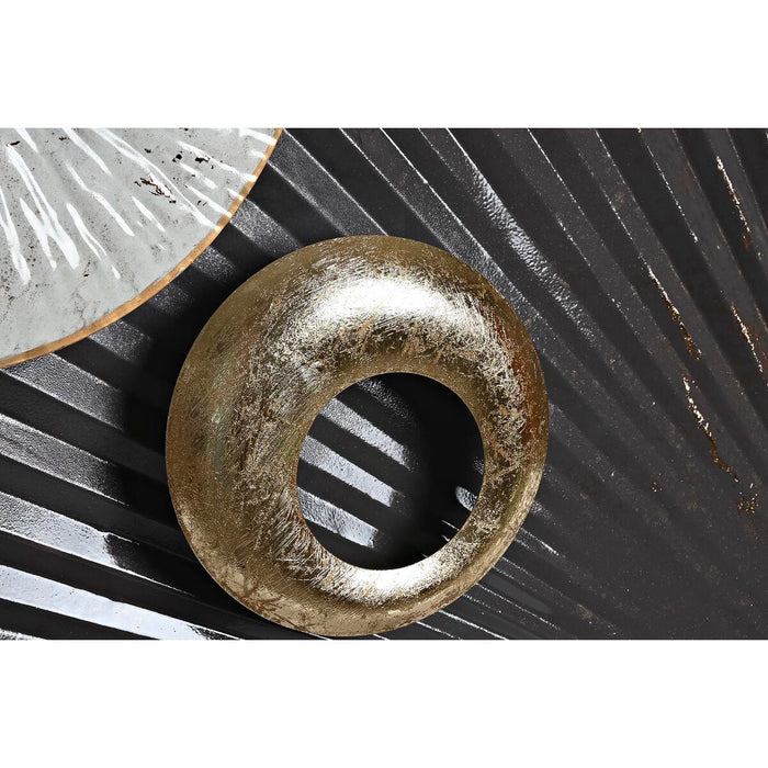 Decorațiune de Perete DKD Home Decor Gri Auriu* Metal Alb Modern (113 x 6,4 x 62 cm)