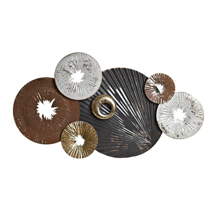 Decorațiune de Perete DKD Home Decor Gri Auriu* Metal Alb Modern (113 x 6,4 x 62 cm)