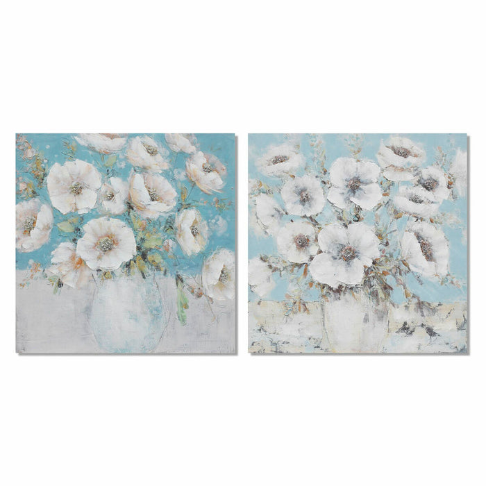 Tablou DKD Home Decor 100 x 2,8 x 100 cm Vază Shabby Chic (2 Unități)