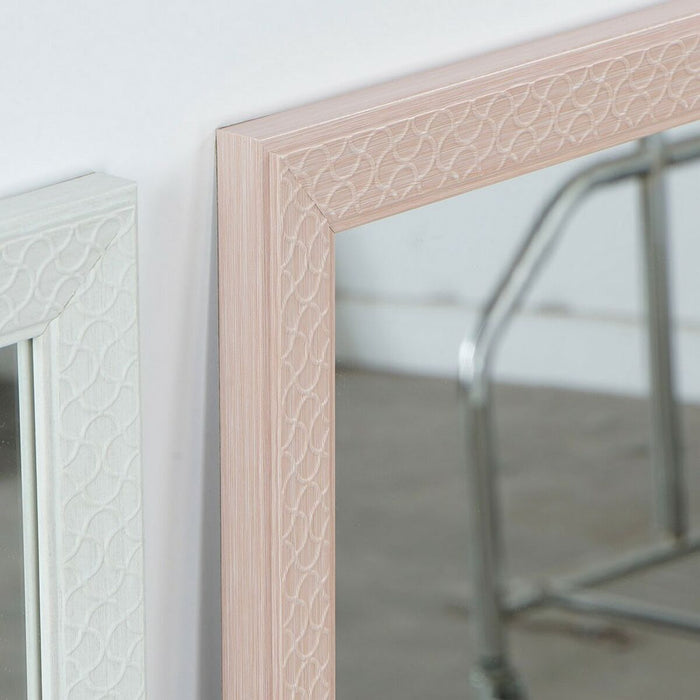 Oglindă de perete DKD Home Decor Geam polistiren Plastic Alb Verde Bej Roz Urban 36 x 2 x 96 cm (4 Unități)