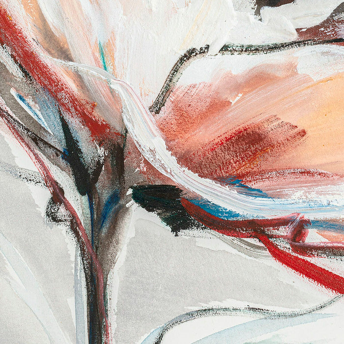 Tablou DKD Home Decor 90 x 2,5 x 90 cm Floare Shabby Chic (2 Unități)