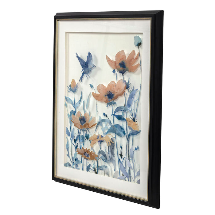 Tablou DKD Home Decor 50 x 2 x 60 cm Květiny Shabby Chic (3 Piese)