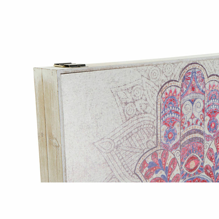 Dulap de chei DKD Home Decor Bej Gri Pânză Lemn MDF 2 Unități 46,5 x 6 x 31,5 cm