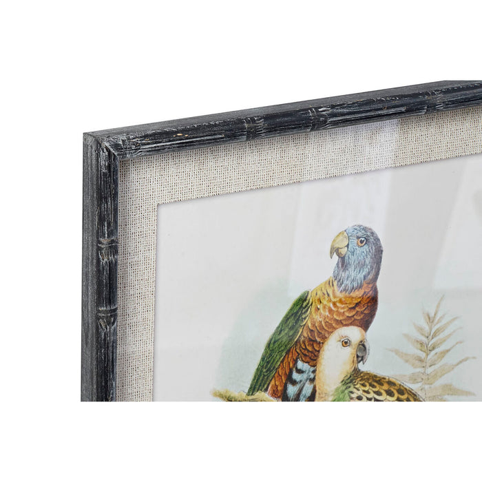 Tablou DKD Home Decor 50 x 2 x 60 cm Păsări Modern (4 Piese)