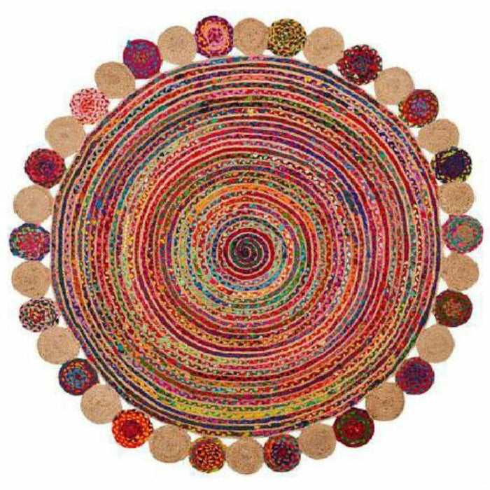 Covor DKD Home Decor Bumbac Multicolor Iută (200 x 200 x 1 cm)